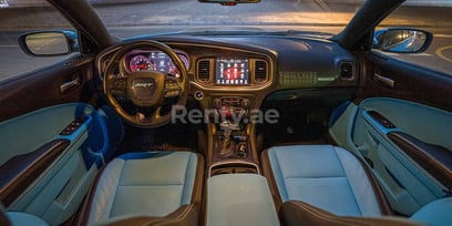 Blue Dodge Charger for rent in Dubai 1