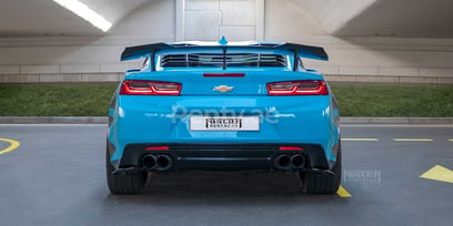 Blue Chevrolet Camaro evo dynamic for rent in Sharjah 2