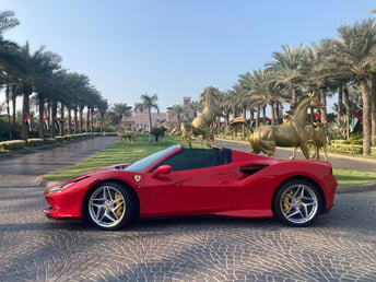 Red Ferrari F8 Spider for rent in Dubai 1