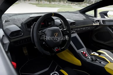 Blue Lamborghini Huracan STO for rent in Dubai 5