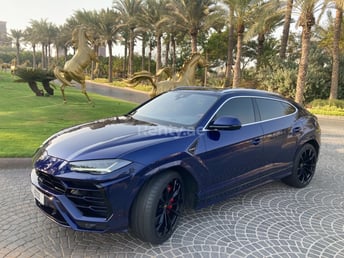 Blue Lamborghini Urus for rent in Dubai 4