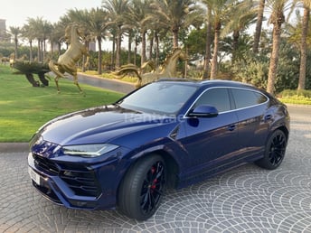 Blau Lamborghini Urus zur Miete in Dubai 4