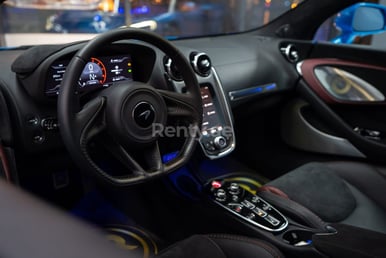 Blue Mclaren GT for rent in Abu-Dhabi 7