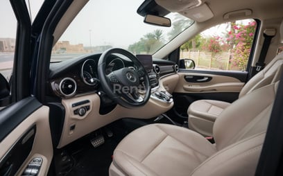 Blue Mercedes V250 for rent in Dubai 3