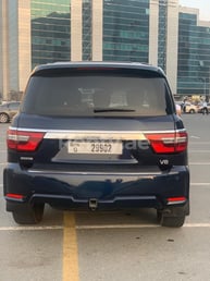 Blue Nissan Patrol V8 for rent in Dubai 5