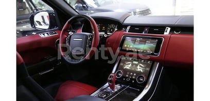 Blue Range Rover Sport SVR for rent in Dubai 3