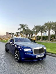 Blue Rolls Royce Wraith for rent in Dubai 4