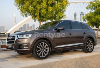 Brown Audi Q7 for rent in Dubai