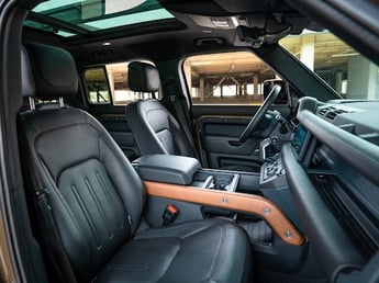 Brown Range Rover Defender V6 X for rent in Dubai 4