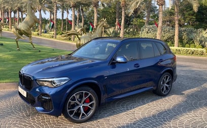 Dark Blue BMW X5 for rent in Dubai