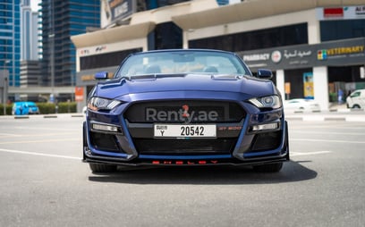 Dark Blue Ford Mustang cabrio for rent in Dubai 0