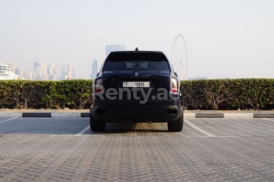 Dark Blue Rolls Royce Cullinan Mansory for rent in Sharjah 2