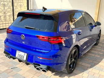 Dark Blue Volkswagen Golf R for rent in Dubai 2