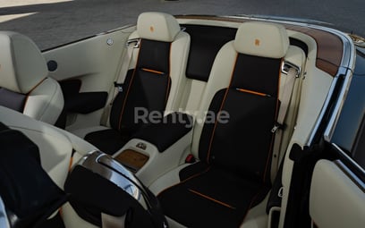 Dark Brown Rolls Royce Dawn for rent in Dubai 4