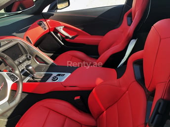 Dark Grey Corvette Grandsport for rent in Dubai 1