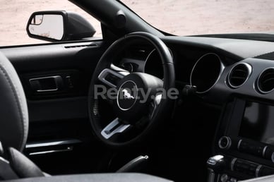 Dark Grey Ford Mustang cabrio V8 for rent in Dubai 2