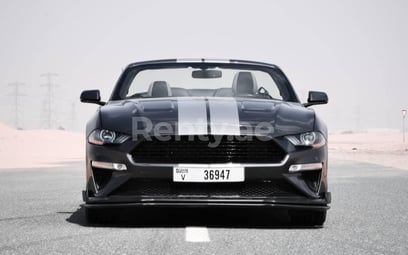Dark Grey Ford Mustang cabrio V8 for rent in Dubai