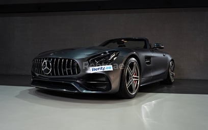 Dark Grey Mercedes GTC cabrio for rent in Sharjah