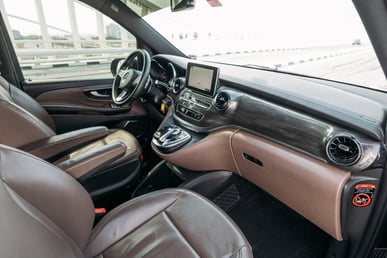 Dark Grey Mercedes V250 for rent in Dubai 3