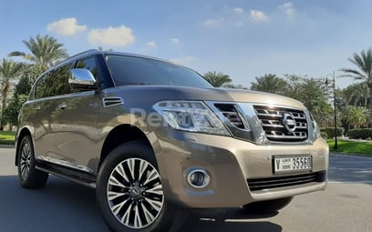 Dark Grey Nissan Patrol V6 Platinum for rent in Dubai