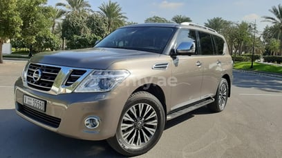 Dark Grey Nissan Patrol V6 Platinum for rent in Abu-Dhabi 0