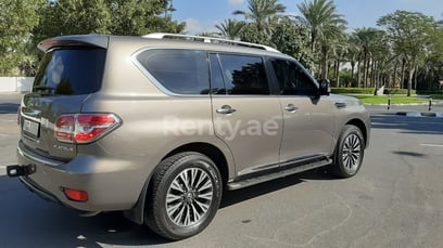 Dark Grey Nissan Patrol V6 Platinum for rent in Dubai 1