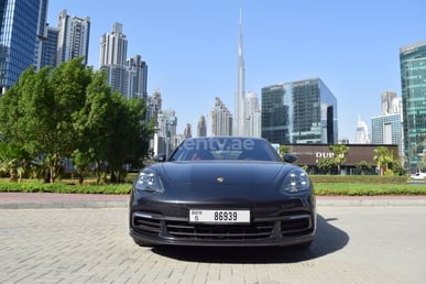 Dark Grey Porsche Panamera 4 for rent in Sharjah 2