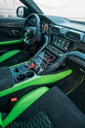 Green Lamborghini Urus Capsule for rent in Dubai 4