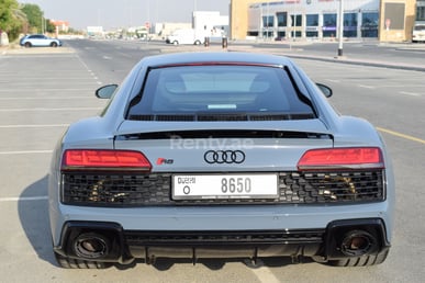 Grey Audi R8 for rent in Dubai 2