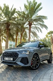 Grey Audi RSQ3 for rent in Dubai 1