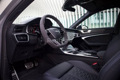 Grey Audi RS6 for rent in Dubai 2