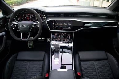Grey Audi RS6 for rent in Dubai 3