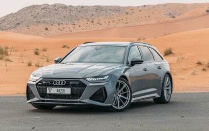 Grey Audi RS6 for rent in Dubai