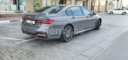 Grey BMW 750 Series for rent in Dubai 0