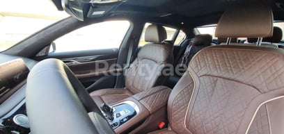 Grey BMW 750 Series for rent in Dubai 2