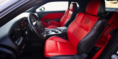 Grey Dodge Challenger V8 for rent in Dubai 0