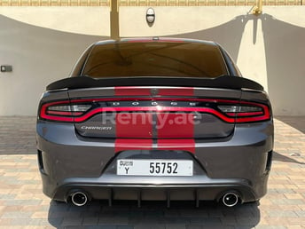 Grey Dodge Charger for rent in Dubai 3