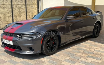 Grey Dodge Charger for rent in Dubai