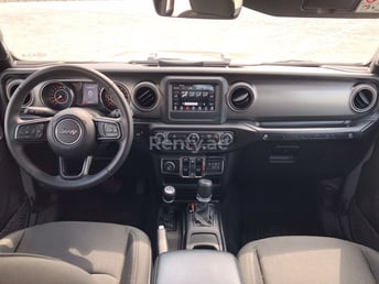 Grey Jeep Wrangler Unlimited Sports for rent in Dubai 1