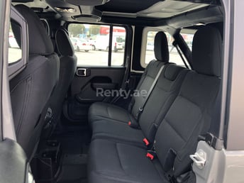 Grey Jeep Wrangler Unlimited Sports for rent in Dubai 4
