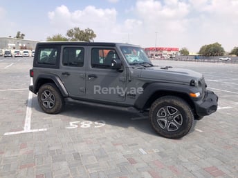 Grey Jeep Wrangler Unlimited Sports for rent in Dubai 8