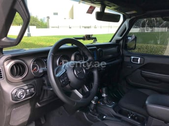 Grey Jeep Wrangler for rent in Dubai 4