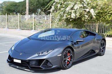 Grey Lamborghini Evo for rent in Dubai 0
