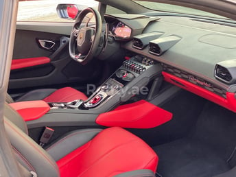 Grey Lamborghini Huracan for rent in Dubai 1