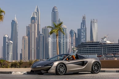 Silver Mclaren 570 Spider for rent in Dubai 0