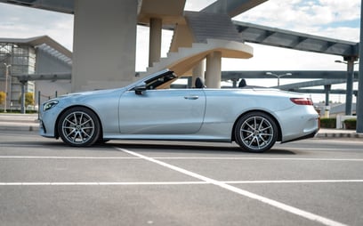 Grey Mercedes E200 Cabrio for rent in Sharjah 1