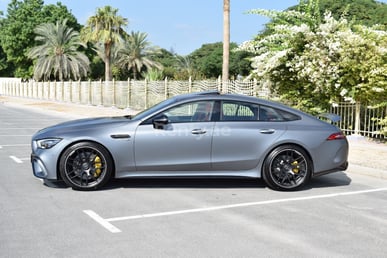 Grey Mercedes GT 63 AMG for rent in Dubai 0