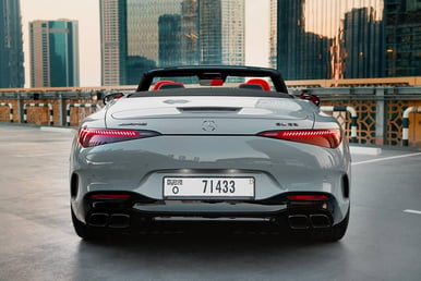 Grey Mercedes SL63 AMG for rent in Abu-Dhabi 2