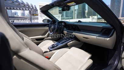 Grey Porsche 911 Carrera Cabrio for rent in Dubai 3