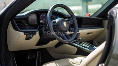Grey Porsche 911 Carrera Cabrio for rent in Dubai 6